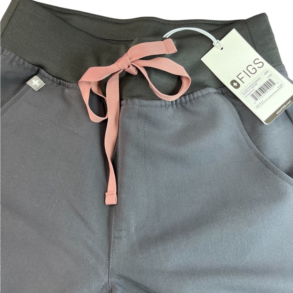 Figs XXS Petite gray rose drawstring technical Zamora yoga jogger scrub pants